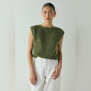 Olive Green Sleeveless Knit Top
